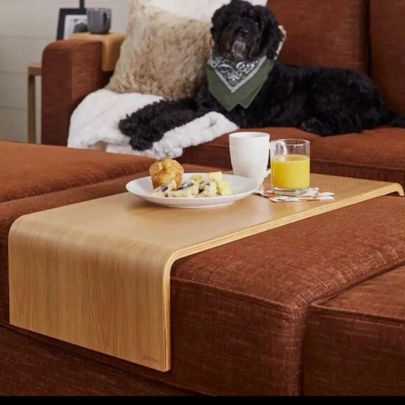 NEW LOVESAC Sactionals Table Tray Hickory Honey Blond Wood 31 x15.5 x 8 - Picture 2 of 3